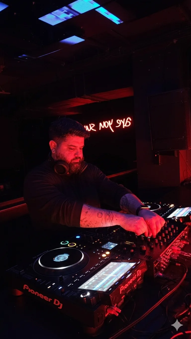 ice-beats performing under red and blue lights